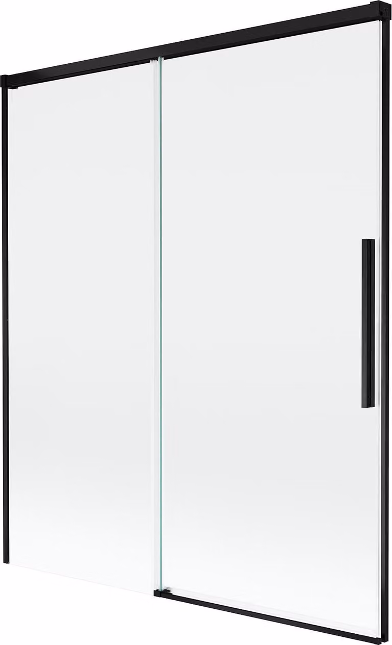 Mexen Rox paravento per vasca da bagno a 2 ante scorrevoli 140 x 150 cm, trasparente, nero - 8C9-140-001-70-00