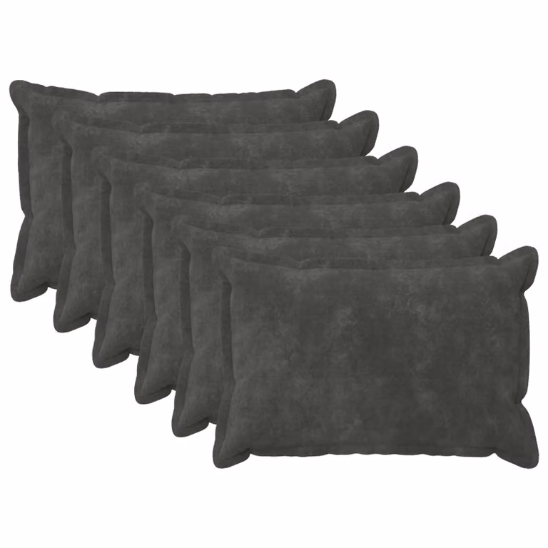 Set di 6 federe vidaXL HOUTEN in microfibra color antracite, L 50 cm x P 30 cm