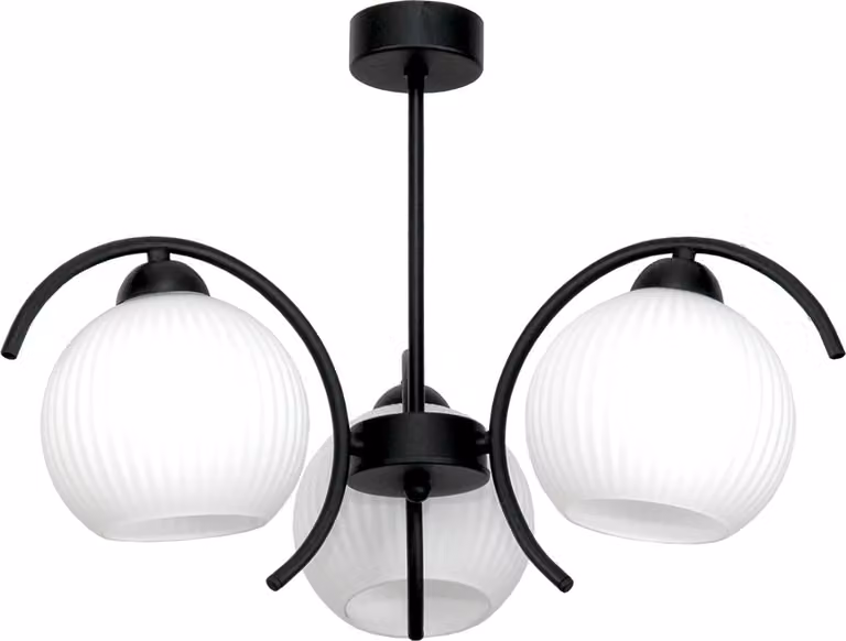 Lampada da soffitto sospesa Lampada in vetro nero Bianco 15-332 DANI