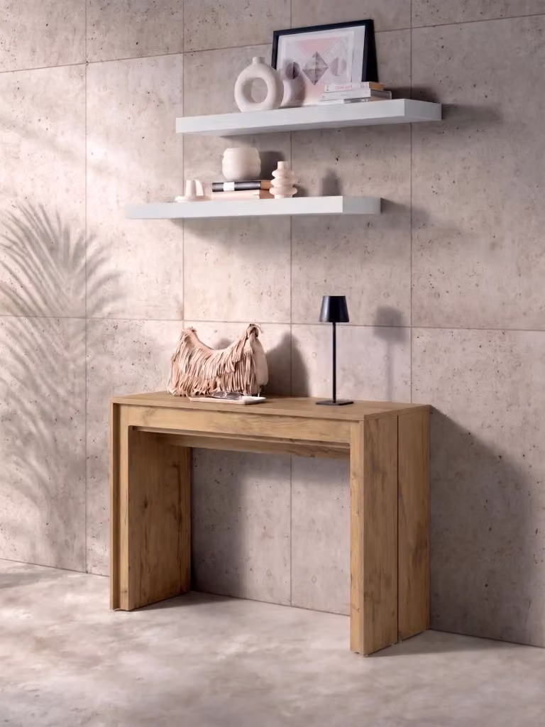 Consolle Allungabile Segmenta GIORDANOSHOP in MDF Laccato Rovere Naturale L/P/H: 110x42,5/246,5x78 cm – 2
