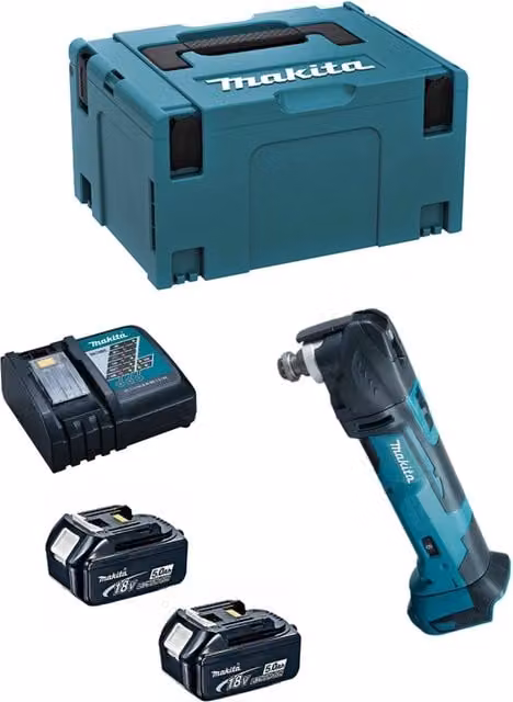 Utensile Multifunzione Makita DTM51RTJ con 2 Batterie da 5,0Ah, Caricatore DC18RC e Sistema Makpac