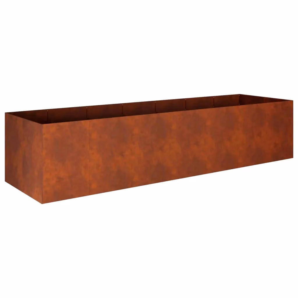 Vaso da giardino vidaXL in acciaio color marrone L: 280 cm, P: 80 cm, H: 60 cm – 2