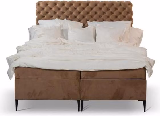 Schlafzimmer Doppelbett Bett 180сm Matratze Braun moderne Stil Holz Chesterfield
