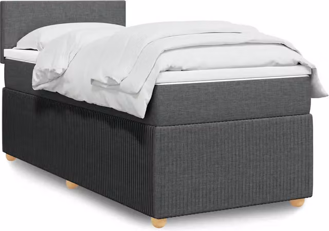 Giroletto a Molle con Materasso Grigio Scuro 80x200 cm Tessuto 3289577
