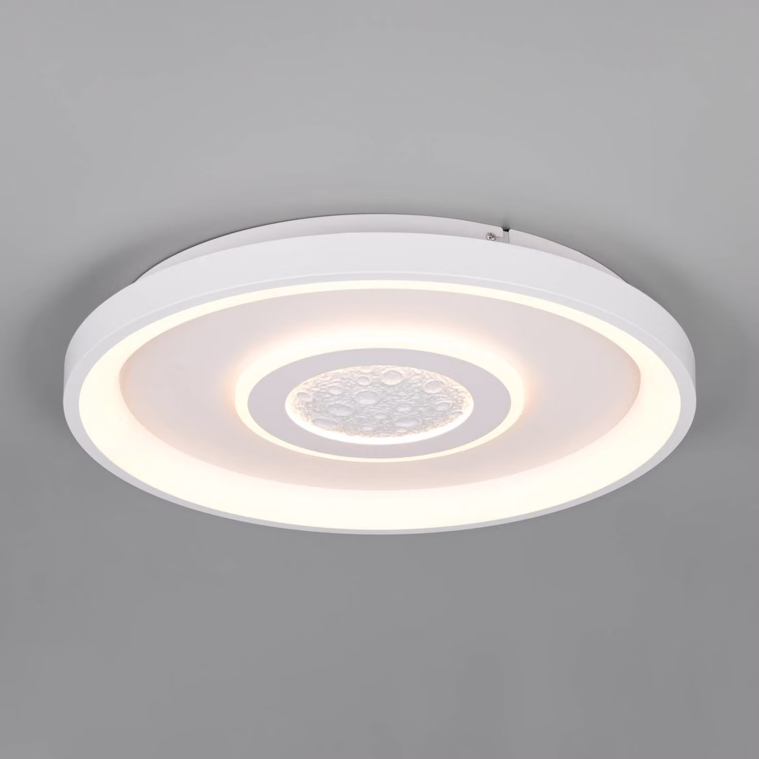 Reality Leuchten Plafoniera soffitto Nexalo, dimmerabile, Bianco / Opale, Soggiorno / Sala da pranzo, Metallo, Moderno, Plafoniera
