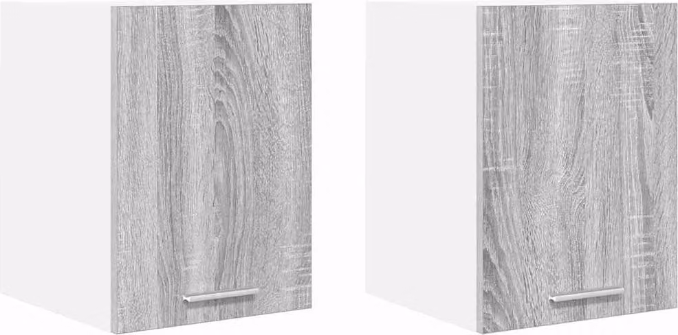 Armadio pensile 2 pcs Grigio Sonoma e Bianco 30 x 31 x 40 cm