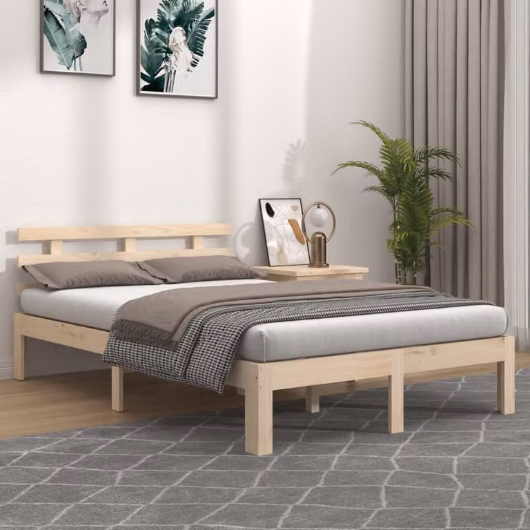 The Living Store Letto in legno massiccio 120x200 cm