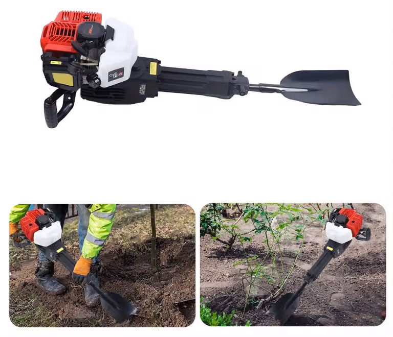 Trapano per alberi - Trapano per terreno - Trapano per piantare - Martello demolitore - Escavatore - Motore a benzina a 2 tempi da 52cc