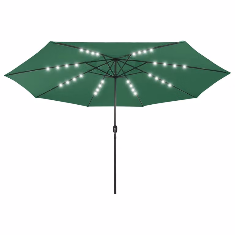 vidaXL Ombrellone con illuminazione a LED 400 cm Verde