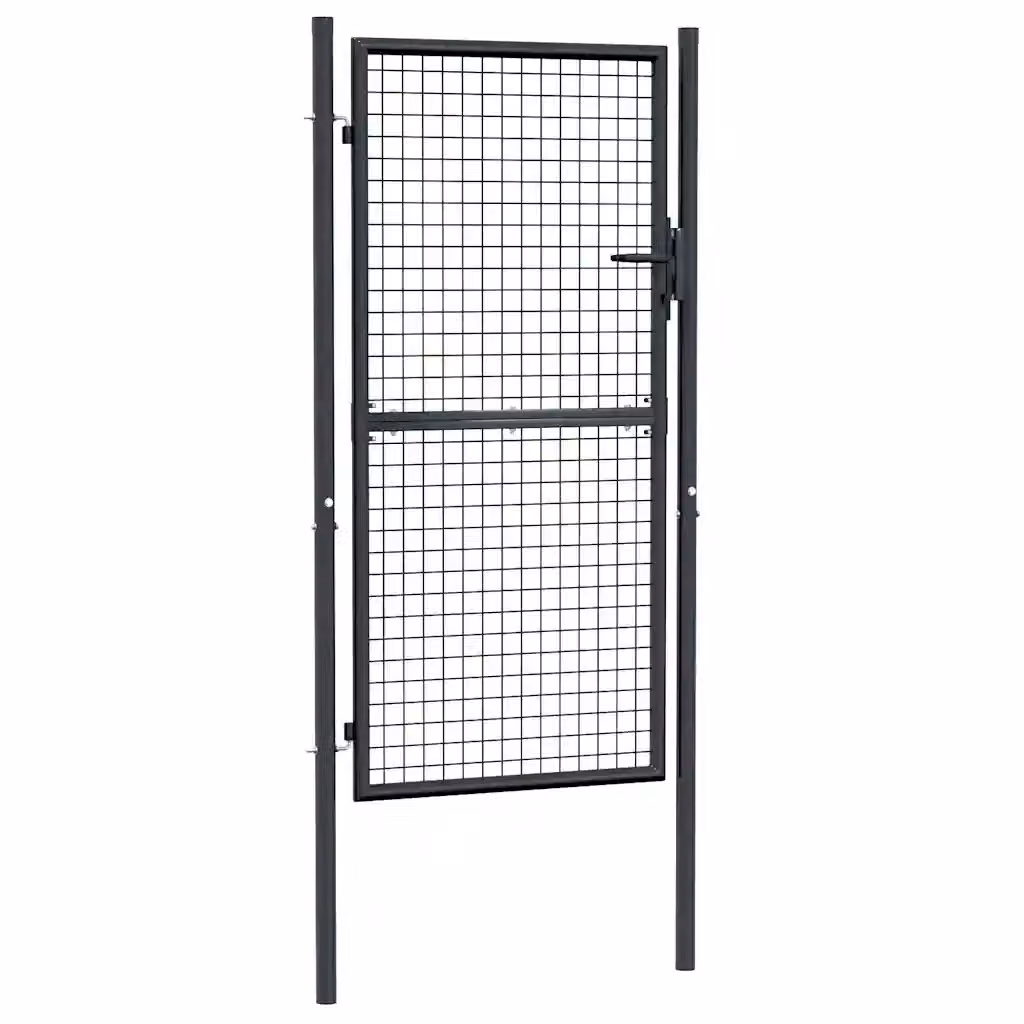 Cancello da giardino a battente singolo vidaXL in acciaio zincato grigio L: 100 cm, H: 175 cm – 2