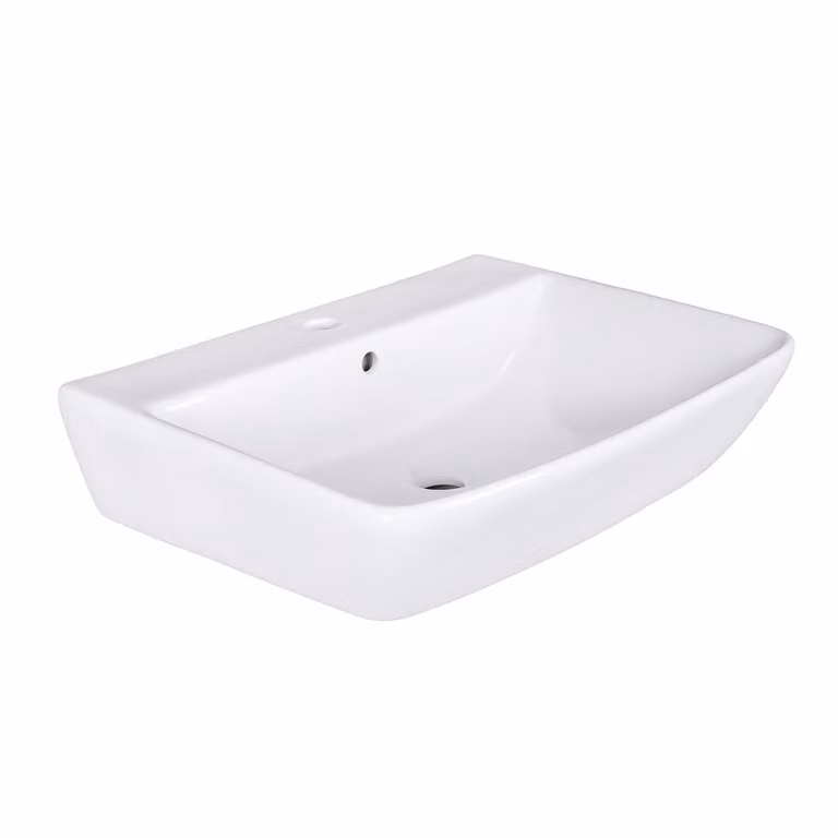 Belvit Lavabo Lotus in Vetroceramica Lavabo da appoggio Lavabo sospeso Lavabo per le mani Mobile lavabo Bianco 60 cm