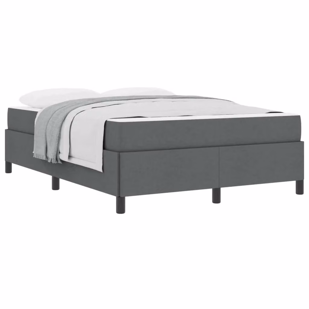Letto a molle moderno vidaXL in tessuto grigio con struttura in legno e doghe fisse L/P: 160 x 200 cm – 2