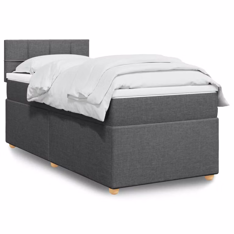 vidaXL Giroletto a Molle con Materasso in Tessuto Grigio Scuro L: 200 cm, P: 80 cm