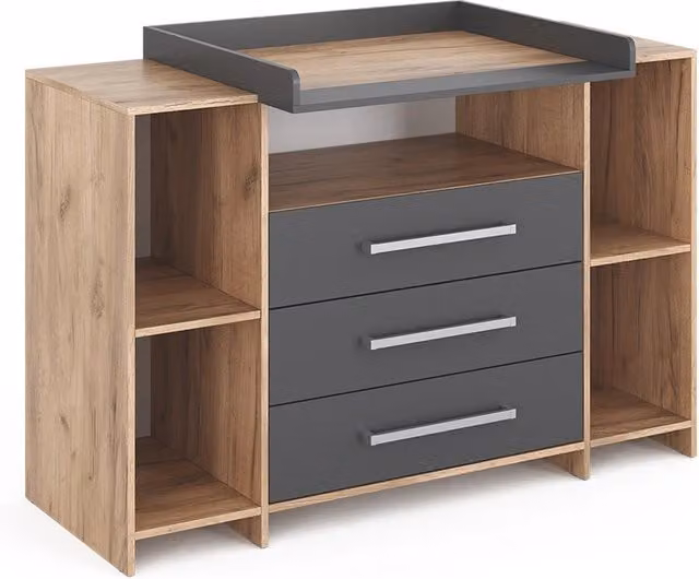 Fasciatoio Oskar Antracite/Sonoma 143 x 100 cm XL con cassetti Vicco