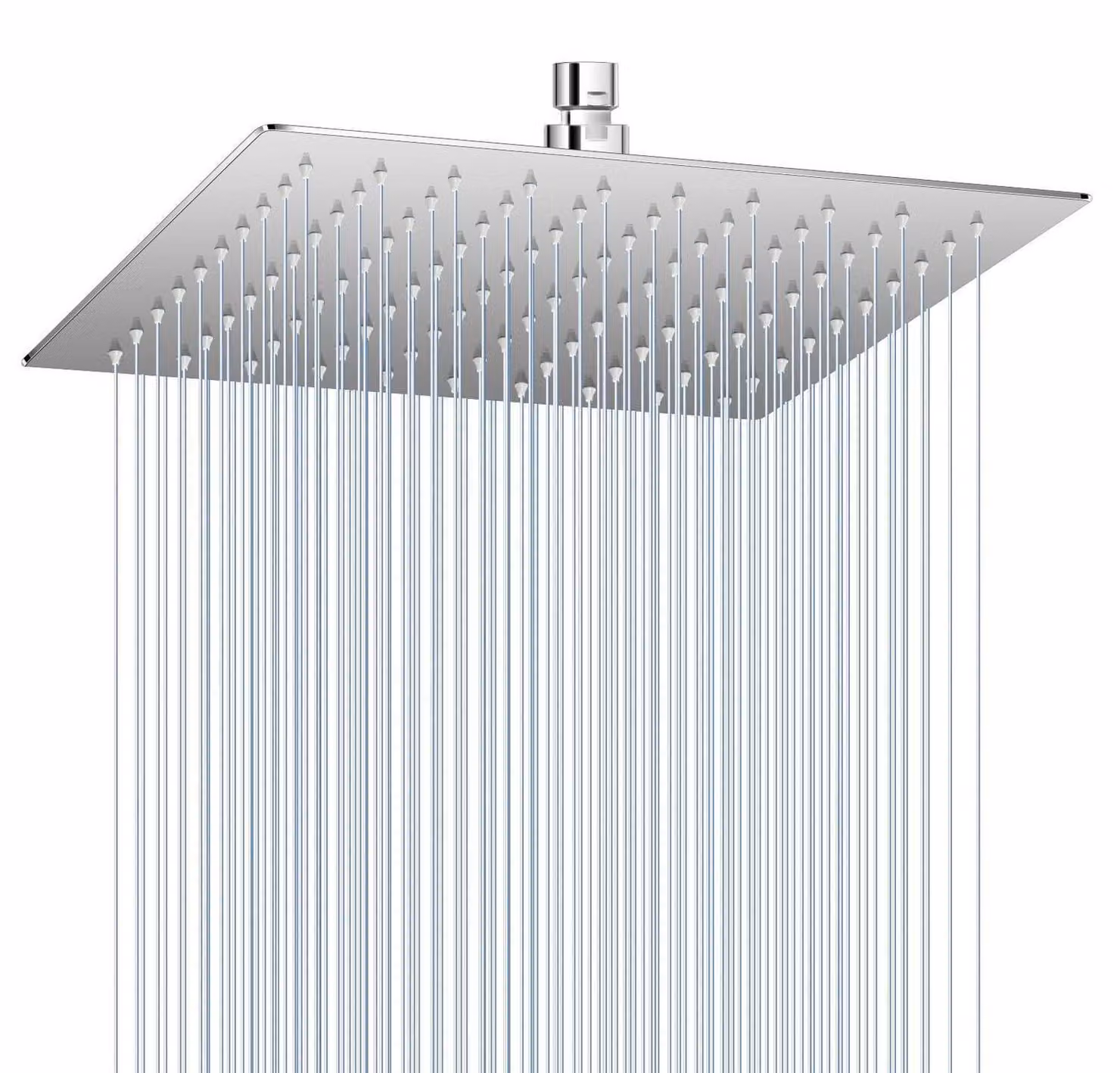 Doccia a pioggia, diametro 25 cm, cromato lucido, acciaio inossidabile 304, a risparmio idrico, con 121 ugelli anticalcare, regolabile a 360°, 10 pollici