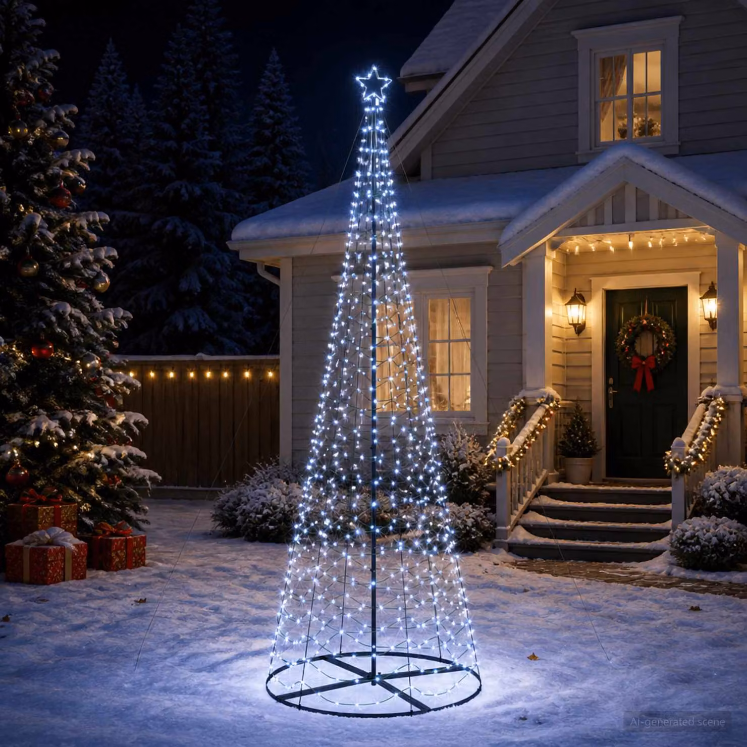 vidaXL Albero di Natale LED a spirale con base EKENAS 300 cm 475 LED