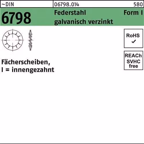 Rondelle dentate Reyher DIN 6798 FederSt. I 3.2 vz 067980149032000 (500 pz.)