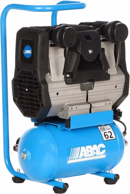 Compressore d'aria portatile silenziato ABAC Start Quiete 0S20 blu da 6 Lt con motore monofase 2HP