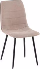 Set di 4 sedie da cucina Victory New IDROWEB in tessuto beige e struttura in metallo nero opaco