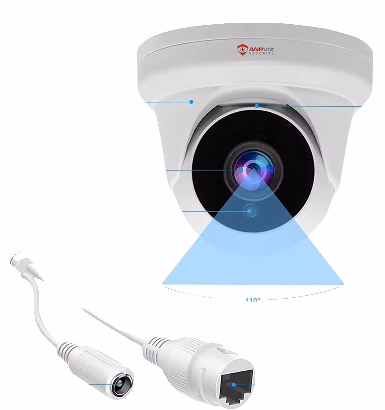 Telecamera di sicurezza, 4 MP, design impermeabile, solo telecamera da 4 MP, 2,8 mm