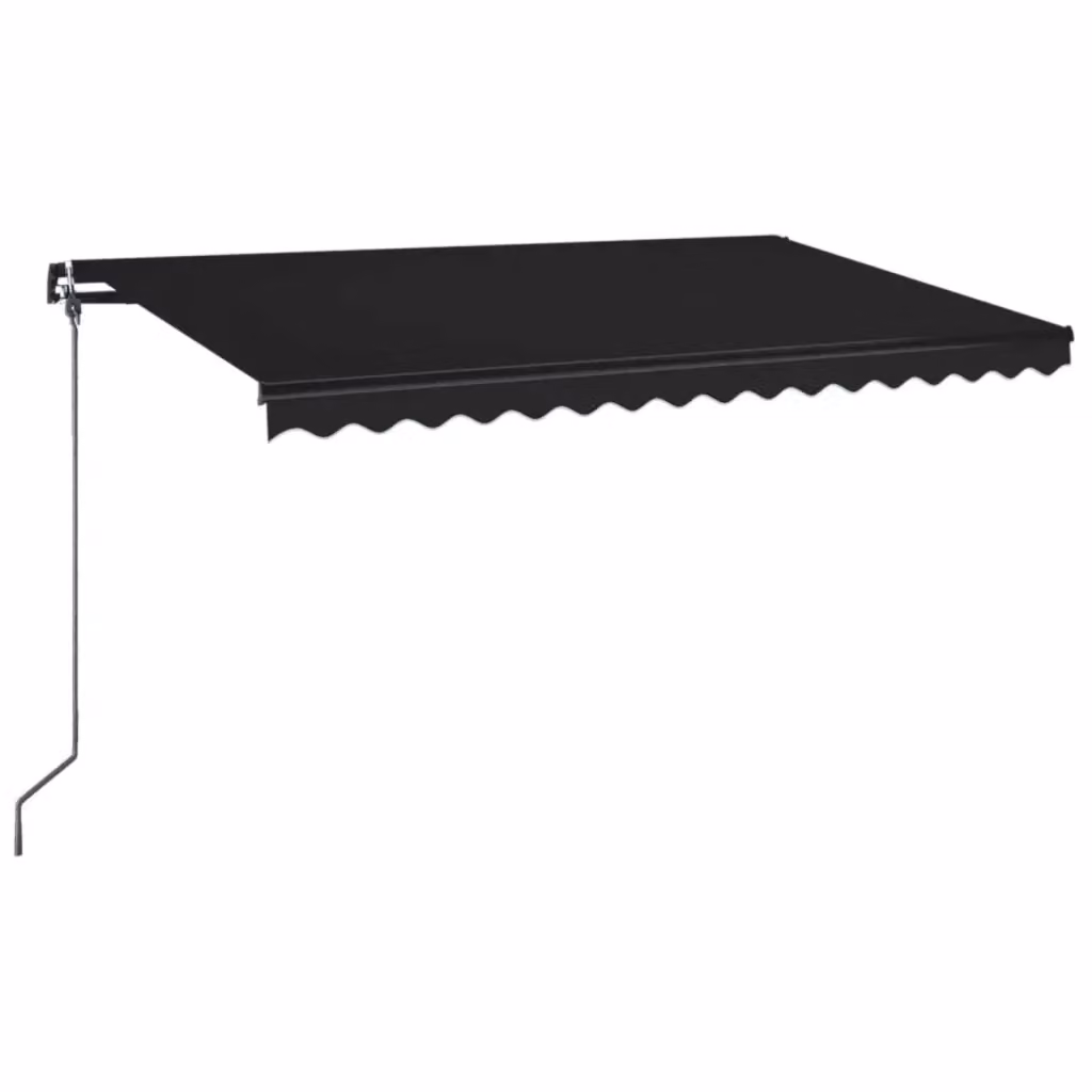 Tenda da Sole Retrattile Manuale Videx in Alluminio e Poliestere Antracite L: 400 cm, P: 350 cm – 2