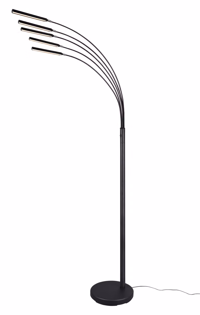Trio Leuchten - Lampada da terra moderna nera incl. LED a 3 livelli dimmerabile a 5 luci - Kasia Dimmer I Dimmerabile I Soggiorno I Camera da letto - Acciaio Oblong - I (non sostituibile) LED