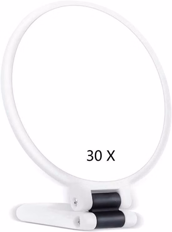 Specchio da trucco compatto - Ingrandimento 30x/1x - Specchio da mano a doppio lato - Specchio da trucco pieghevole da viaggio - Specchio da viaggio - Kit da trucco da viaggio portatile per donne - Specchio da trucco portatile