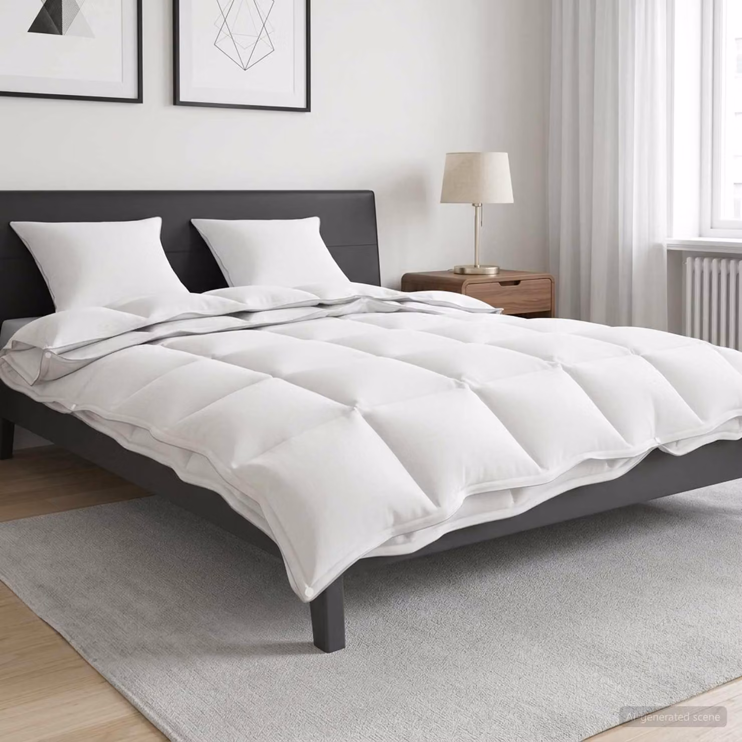 Piumone Completo Annuale vidaXL in Fibra di Bambù Bianco L: 260 cm x P: 240 cm
