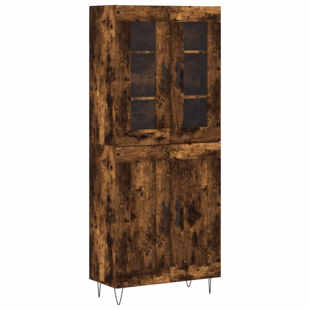 Credenza Rovere Fumo 69,5x34x180 cm in Legno Multistrato