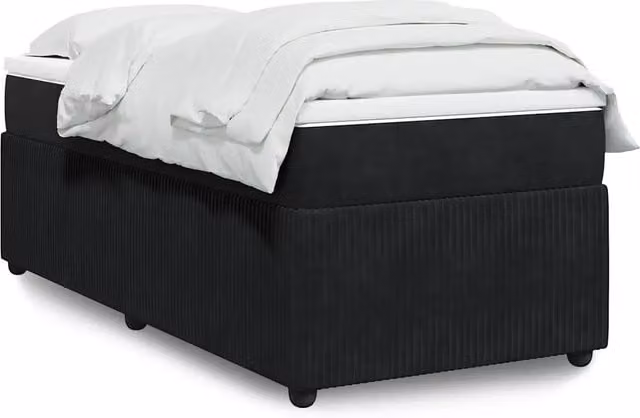 Giroletto a Molle con Materasso-Struttura Letto Nero 90x190 cm in Velluto 196353