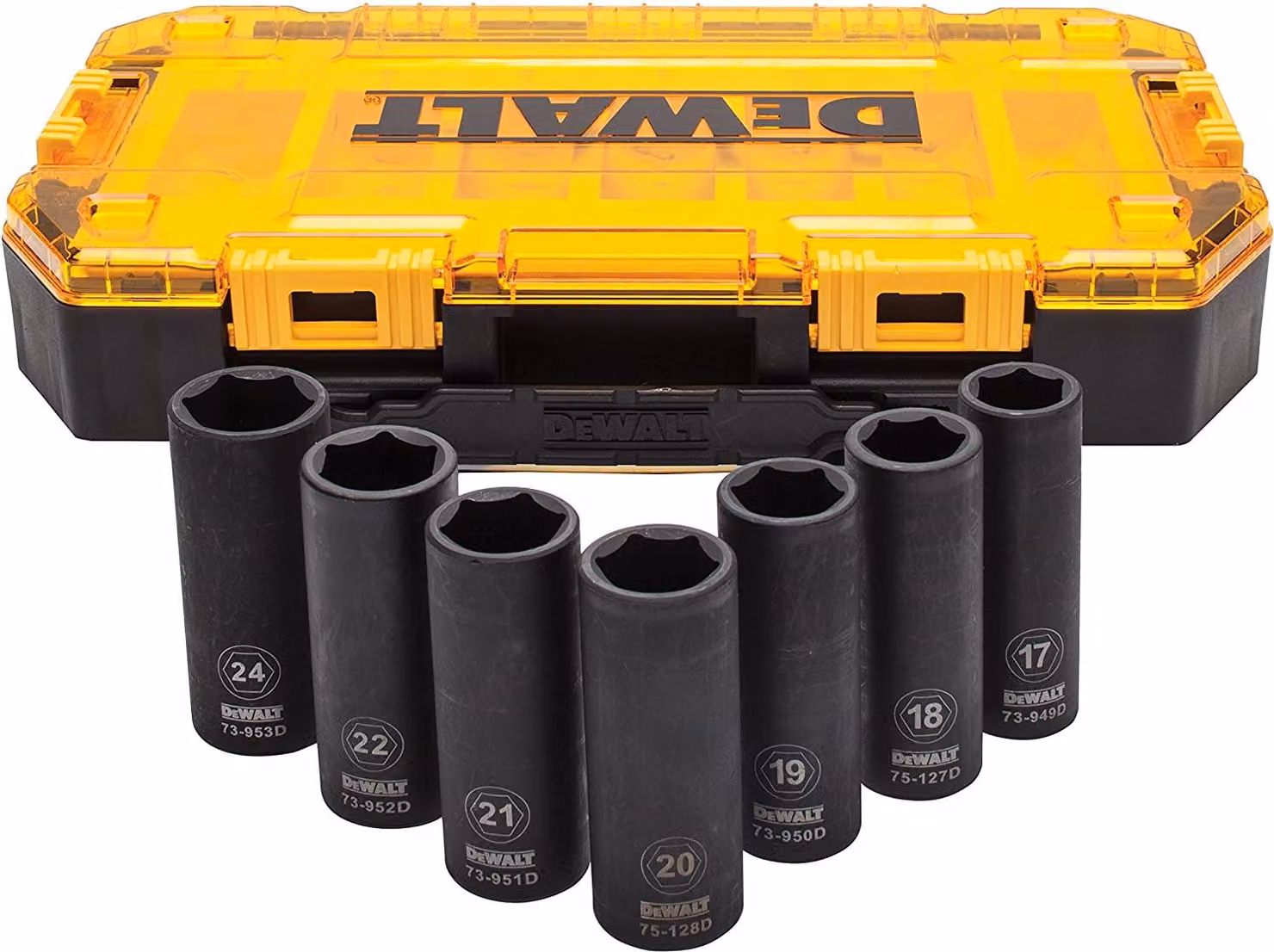 DEWALT DWMT74737-0 - Set di bussole metriche a percussione profonda, 1/2 pollice, 7 pezzi.