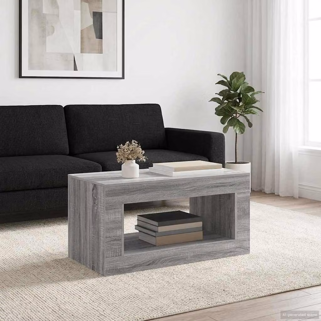 Scrivania moderna vidaXL Sonoma grigia in MDF laminato