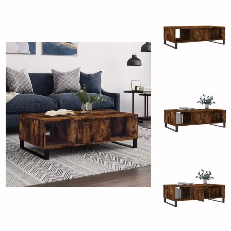 vidaXL Tavolino in rovere affumicato 104x60x35 cm materiale a base di legno - Tavolini da caffè