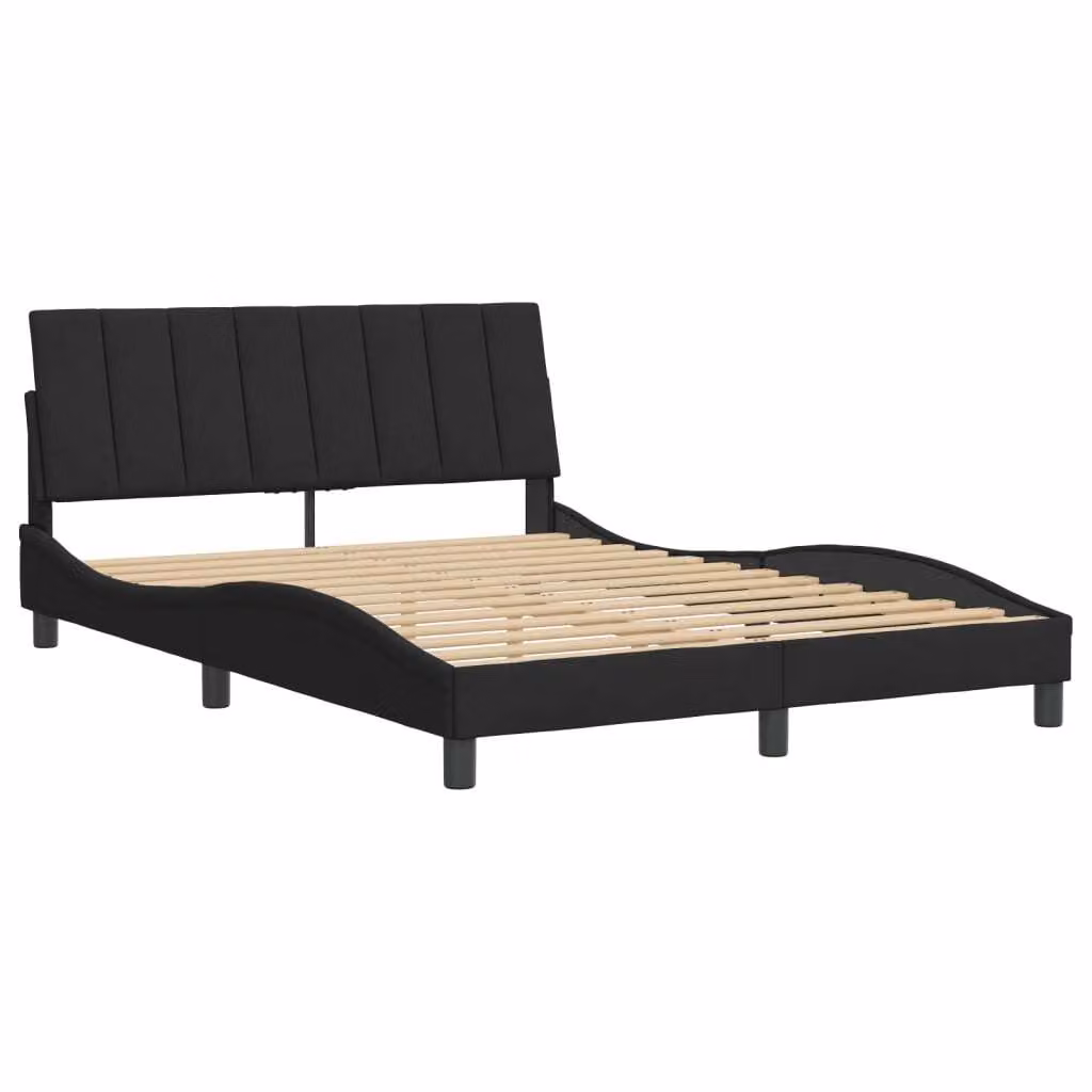 Giroletto senza Materasso Hanko Nero 140x190 cm in Velluto