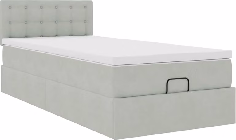 Struttura Letto Pouf con Materasso 80x200 cm in Velluto