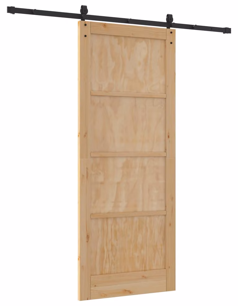 Porta scorrevole ORKDAL Naturale e Nero 86 x 211 cm