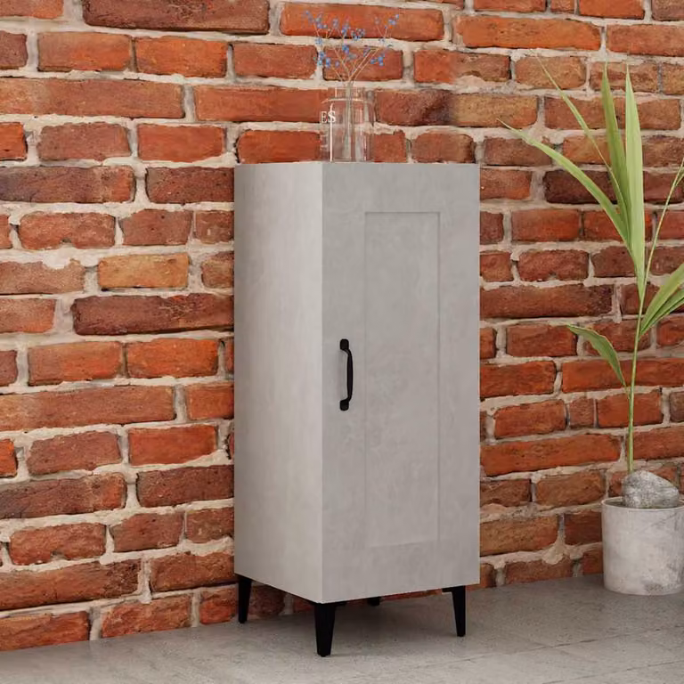 Credenza vidaXL in stile industriale Grigio Cemento in legno e metallo, L/P/H: 34,5 x 34 x 90 cm