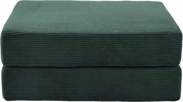 Poltrona pouf pieghevole con funzione letto in velluto a coste Chicfurn verde smeraldo L: 109 cm, P: 43 cm, H: 43 cm