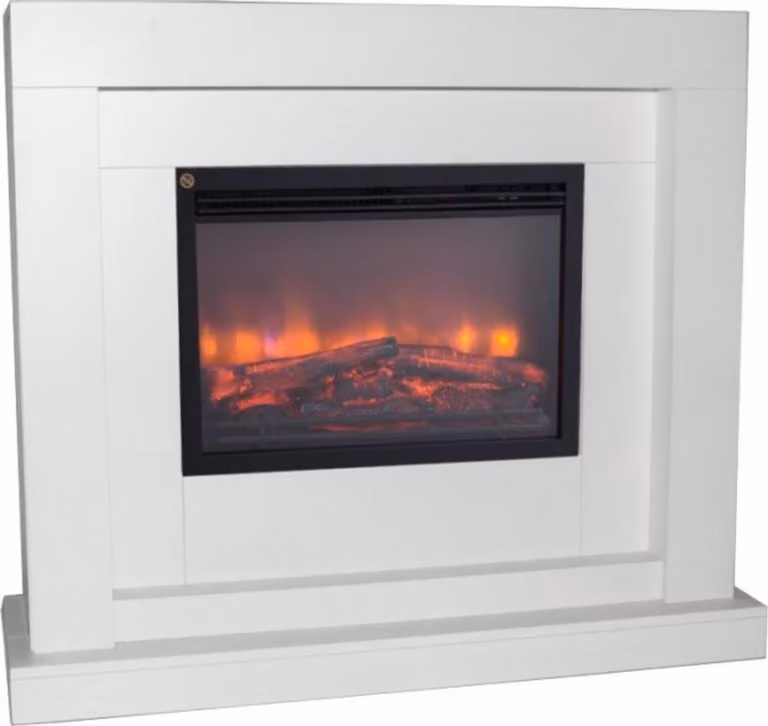 Casa Padrino caminetto elettrico bianco stile antico barocco art nouveau L 110 x H 95 x P 34 cm ModG2 - caminetto elettrico - caminetto da salotto