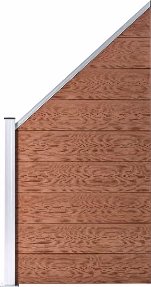 vidaXL Set di recinzione in WPC 1 piazza + 1 pendenza 273x186 cm Marrone