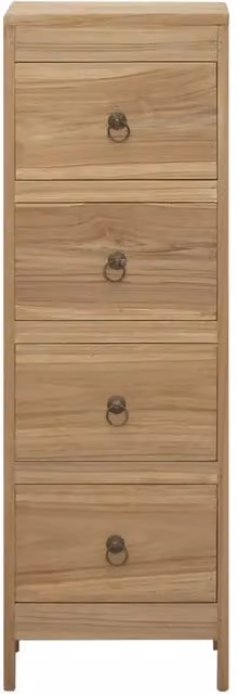 Cassettiera a parete vidaXL in legno massello di teak marrone L/P/H: 30 x 30 x 90 cm – 1