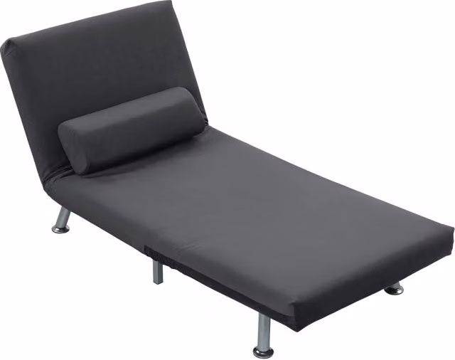 Poltrona letto pieghevole grigio scuro 75x70x75 cm - letto singolo