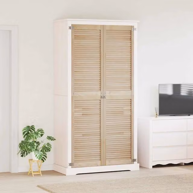 Set di 2 ante per armadio vidaXL in legno di pino naturale, Altezza: 201 cm, Larghezza: 49,5 cm