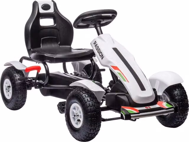 EasyComfort Go Kart a Pedali per Bambini con Sedile Regolabile e Freno a Mano in Plastica e Metallo L: 121 cm, P: 58 cm, H: 61 cm – 1