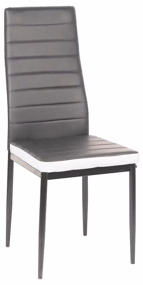 Sedie da pranzo - Set da 2. Sedie da pranzo in ecopelle di poliuretano, struttura in metallo, seduta imbottita, senza braccioli, design moderno, colore marrone