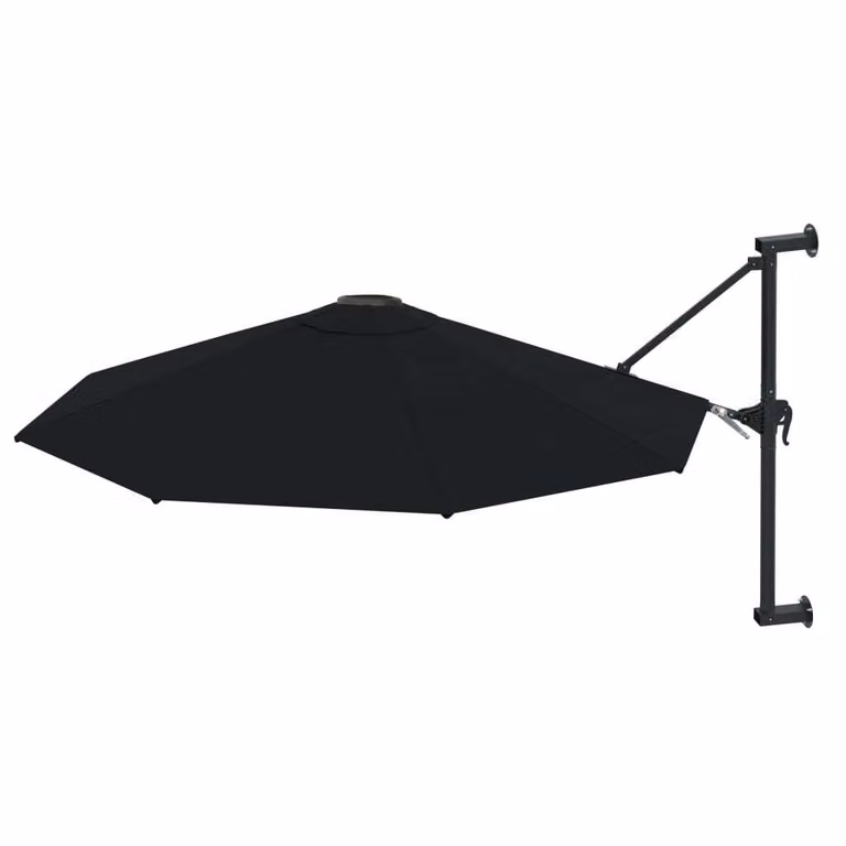 vidaXL Ombrellone da parete con palo in metallo 300 cm nero