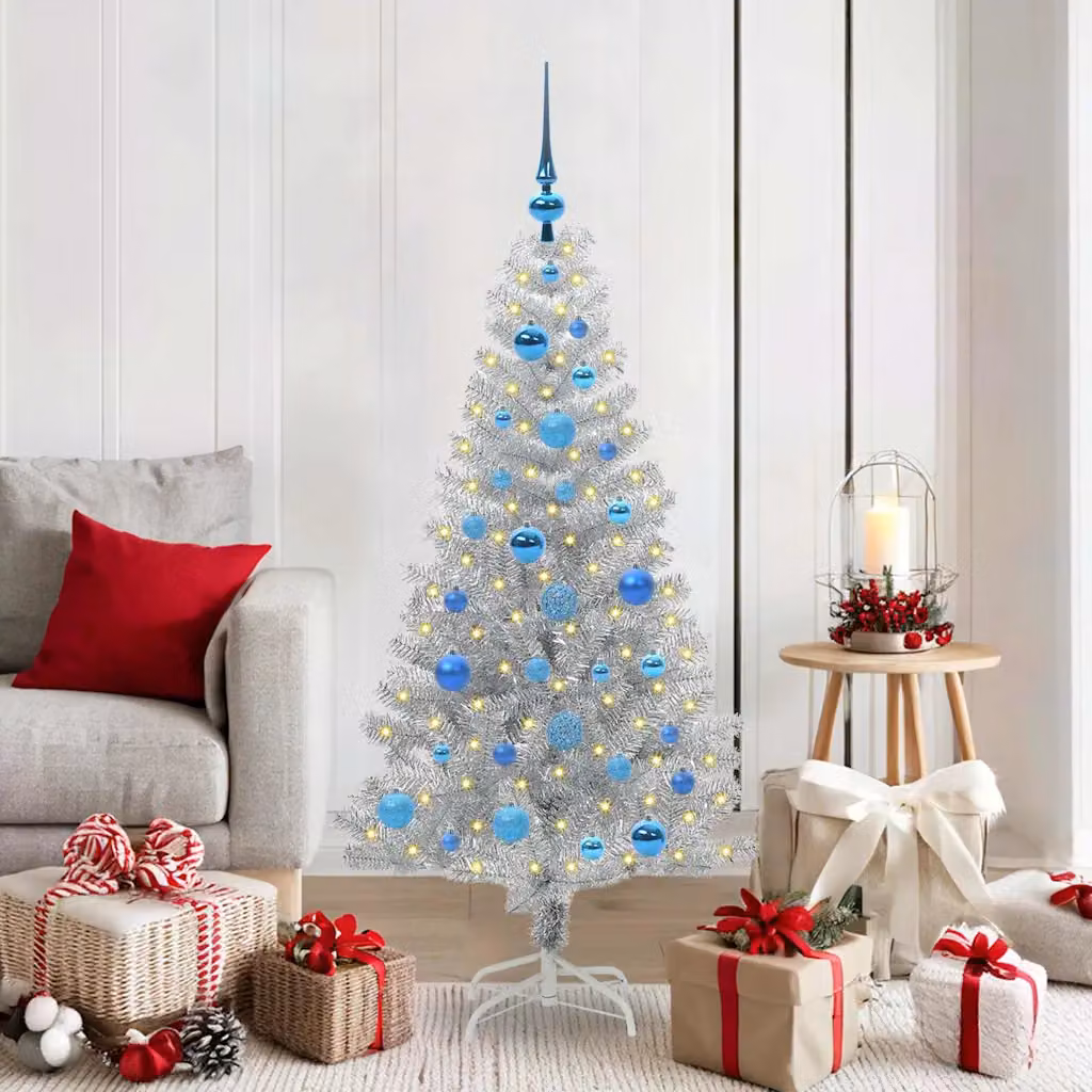 vidaXL Albero di Natale Argento 150 cm PET