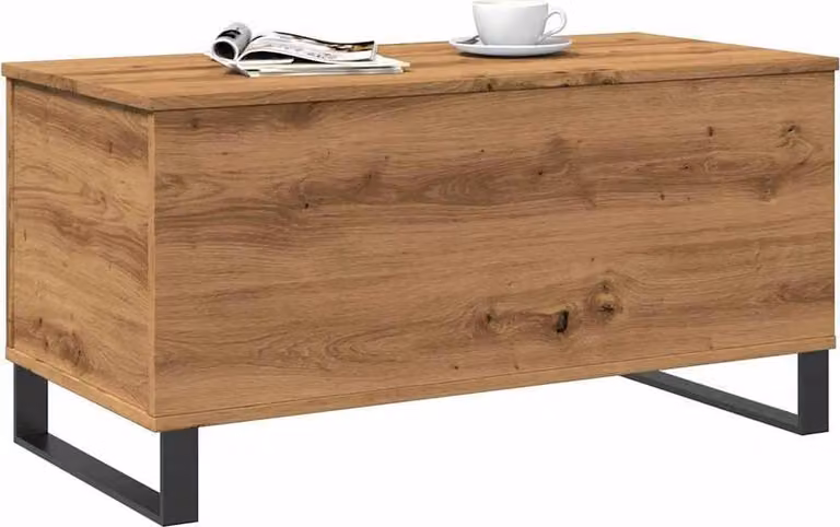 Tavolino Salotto Rovere Artigianale 90x44,5x45 cm in Truciolato