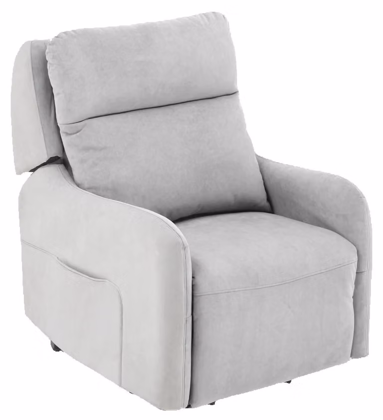 Poltrona massaggiante - Poltrona relax HS107 - Funzione massaggio - Schienale regolabile - Due tasche laterali - Rivestimento in tessuto - Dimensioni 71×99×98 cm - Portata massima 150 kg - Grigio