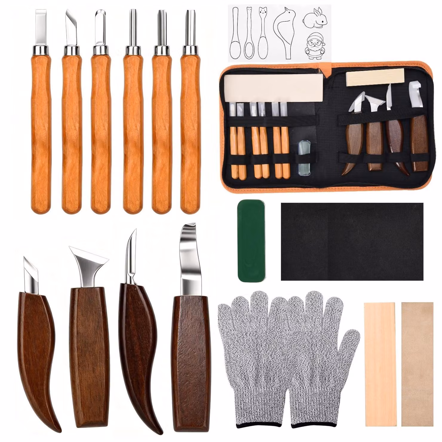 Solidchoice - Set di utensili per intaglio del legno - 30 pezzi